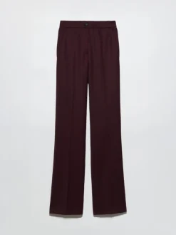 Wool-blend bootcut trousers - bordeaux