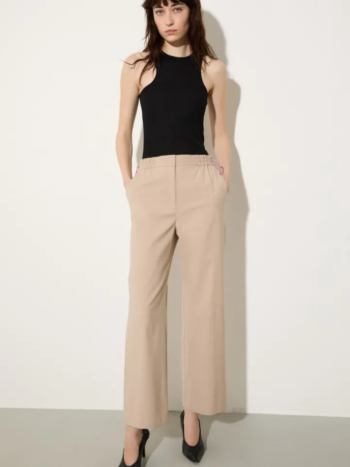 Wool-blend trousers - beige