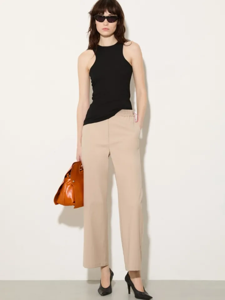 Wool-blend trousers - beige