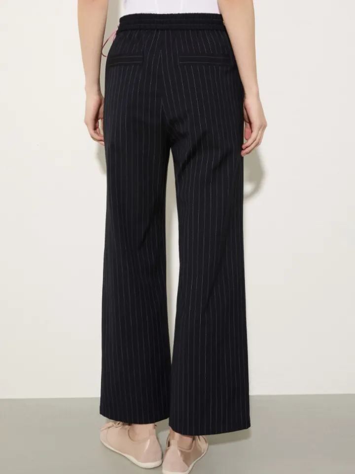 Wool-blend trousers - navy