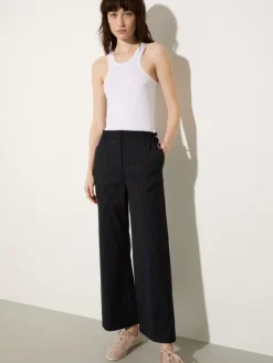 Wool-blend trousers - navy