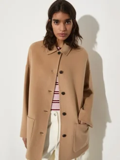 Wool shirt jacket - camel