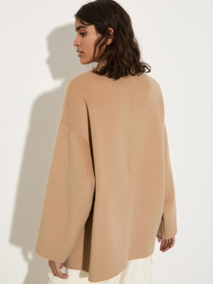 Wool shirt jacket - camel