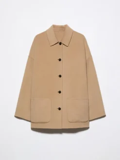 Wool shirt jacket - camel