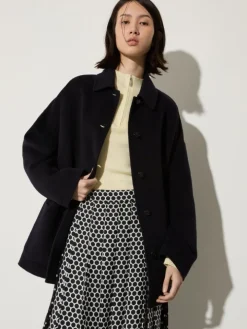 Wool shirt jacket - navy