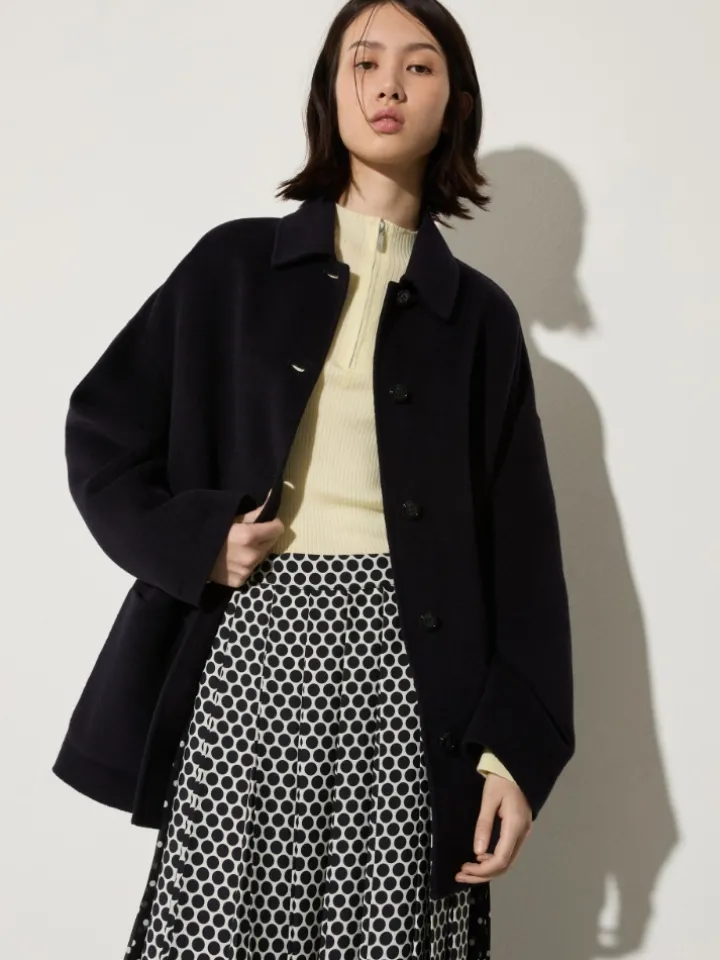 Wool shirt jacket - navy