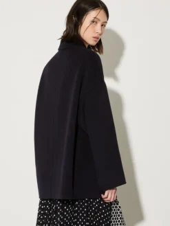Wool shirt jacket - navy