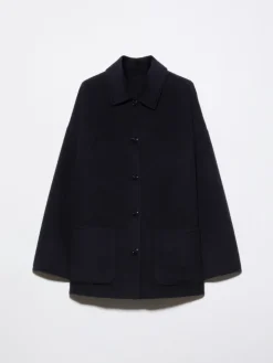Wool shirt jacket - navy