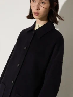Wool shirt jacket - navy