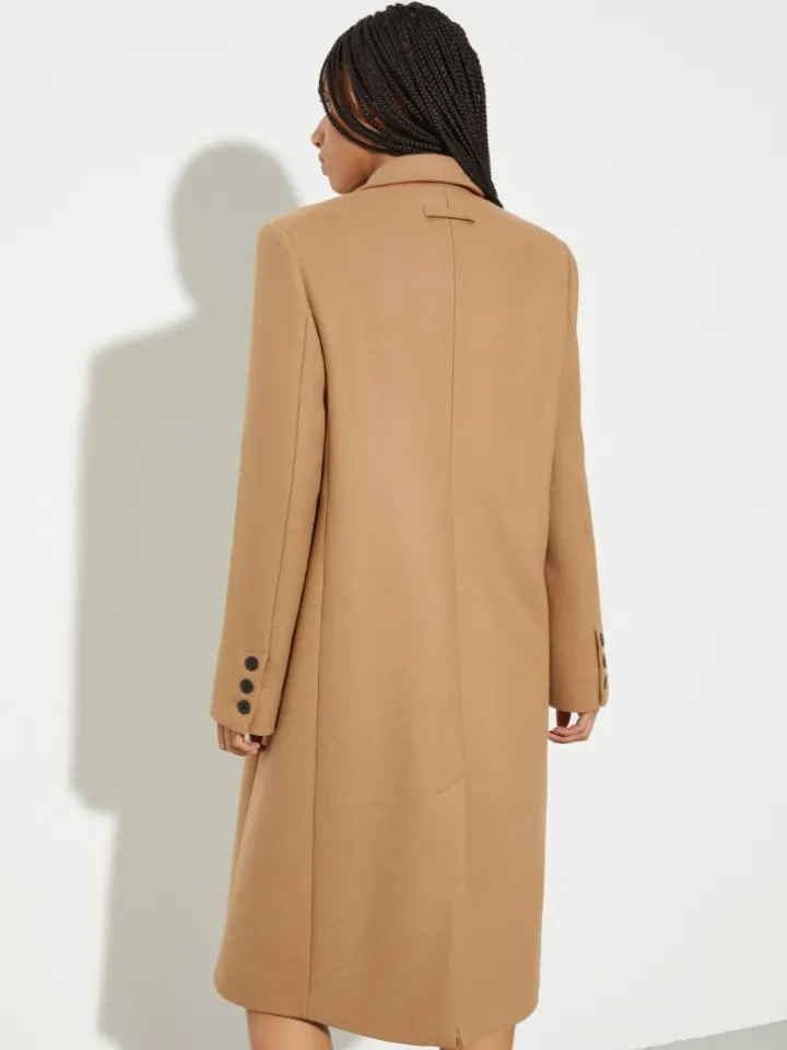 Wool-twill coat - camel