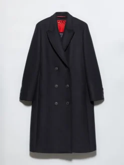 Wool-twill coat - navy